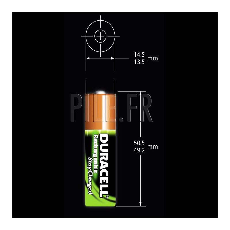 Piles rechargeables DURACELL Stay Charged LR6 (AA) NiMH 2500mAh Blister de  4 piles