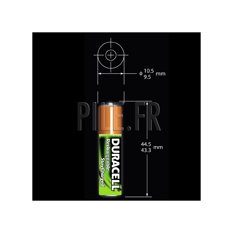 Piles LR03 DURACELL rechargeables AAA 800 mAh