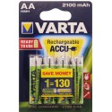 Piles LR6 AA rechargeables Varta 2100 mAh