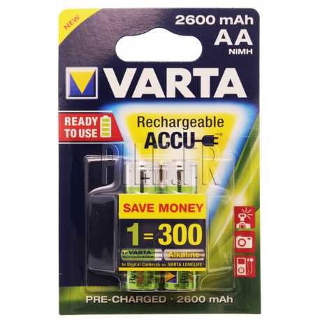 Piles LR6 AA Varta rechargeables 2600 mAh