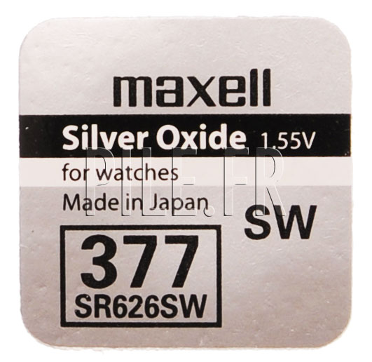 4 piles Maxell 377 pour montre, SR626SW ou 376 piles