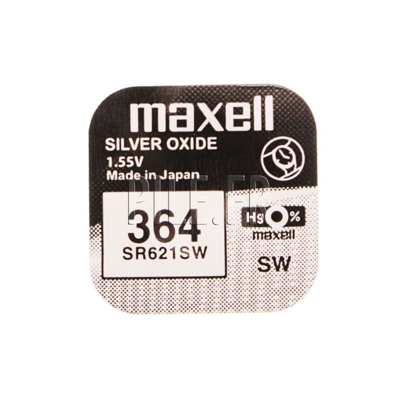 Pile montre 364 oxyde d'argent SR621SW 1,55v Maxell