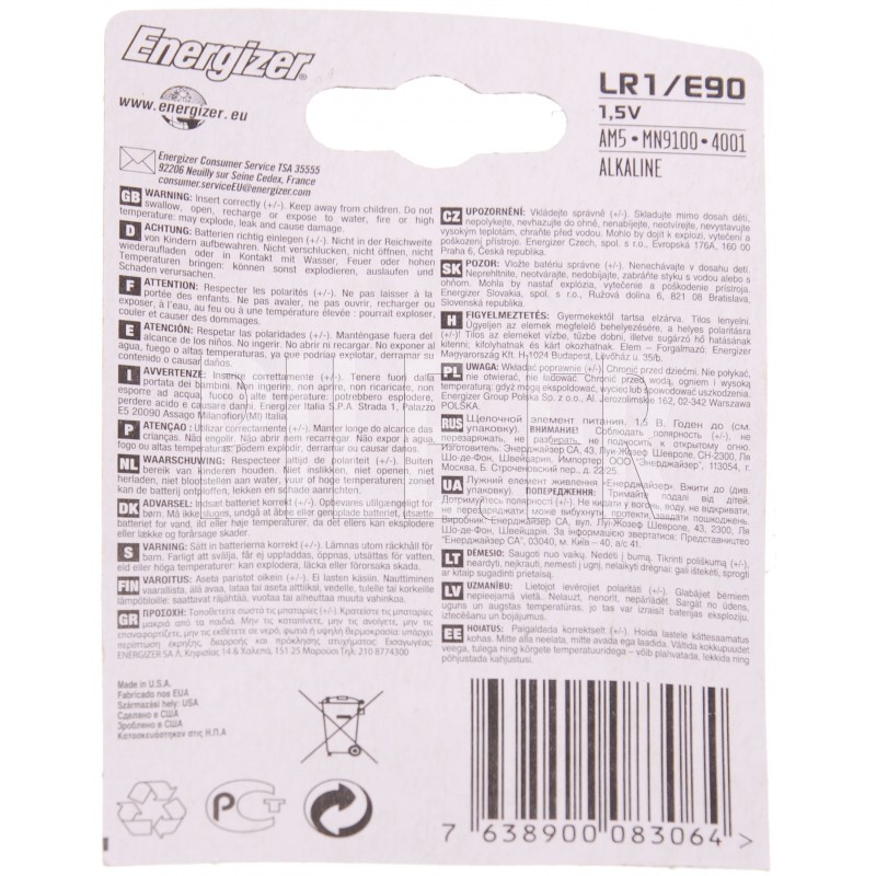 Pile LR1 / E90 Energizer