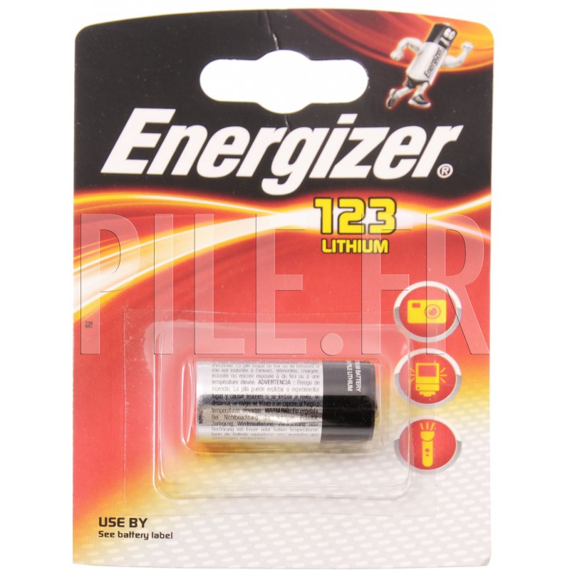 Pile au lithium ENERGIZER CR123 3V compatible DL CR123A EL123AP CR17345  K123LA