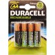 Piles LR6 AA rechargeables DURACELL 2500 mAh