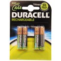 Piles LR03 DURACELL rechargeables AAA 750-900 mAh