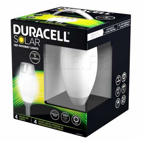Pack lampes solaires Duracell 5 lumens en verre dépoli