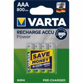 Piles LR03 AAA rechargeables Varta 800 mAh