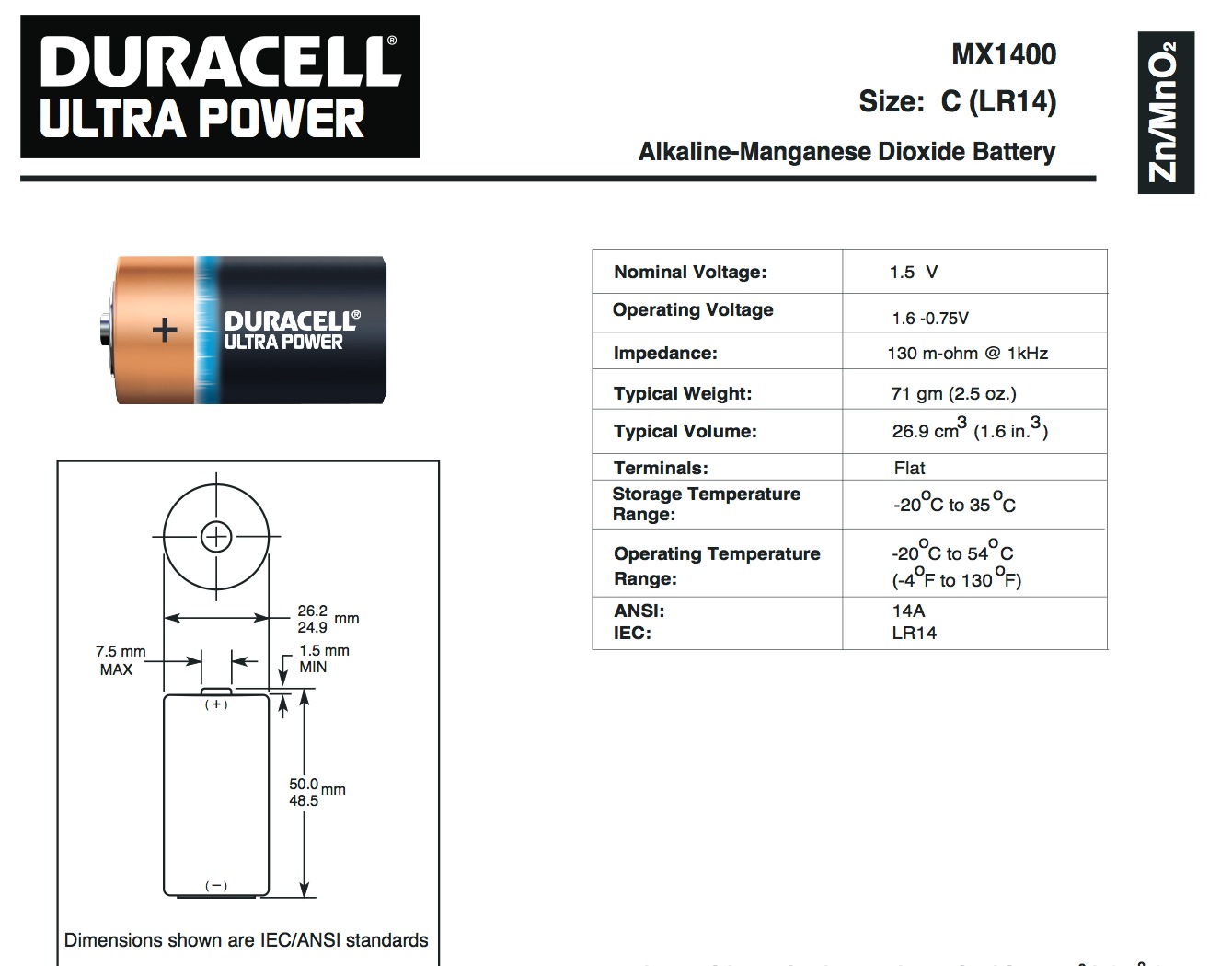 Piles LR20 D DURACELL Ultra Power